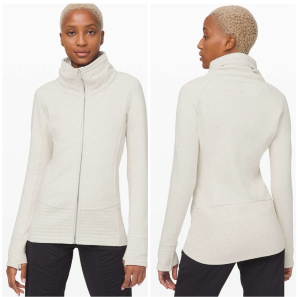 Lululemon Radiant Full Zip Jacket, Size 6, in Ivory. EUC